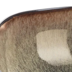 2 Saladiers en Grès Iris beige/marron - 24x8.5/28.5x10 cm