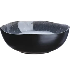 2 Saladiers en Grès Iris bleu foncé - 24x8.5/28.5x10 cm