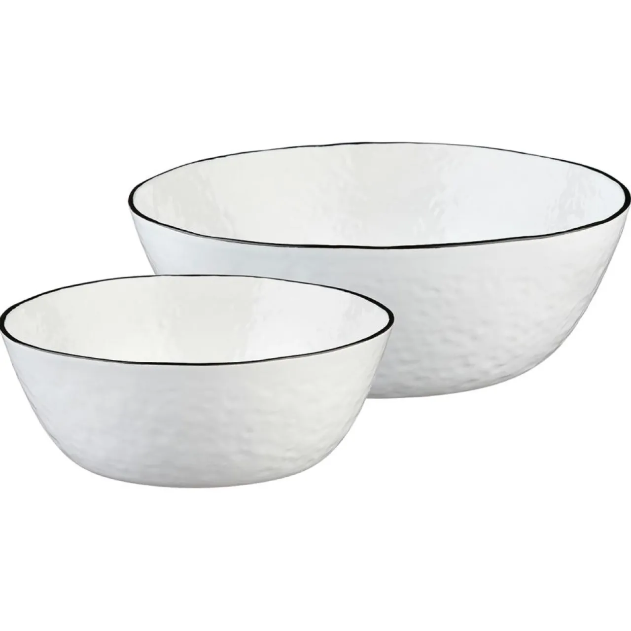 2 Saladiers en Grès Pure blanc neige - 38x16.5x39 cm