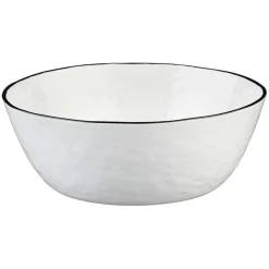 2 Saladiers en Grès Pure blanc neige - 38x16.5x39 cm