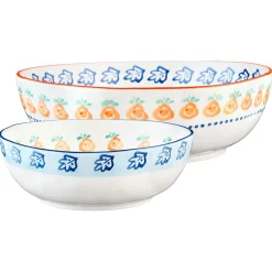 2 Saladiers en Porcelaine Napoli multicolores - 35x17.7x35.3 cm