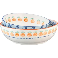 2 Saladiers en Porcelaine Napoli multicolores - 35x17.7x35.3 cm