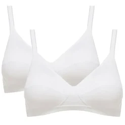 2 Soutiens-gorge sans armatures Basic Microfibre Support blancs