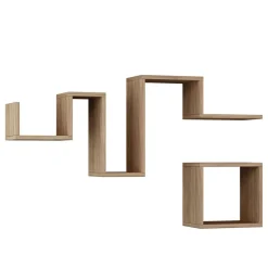 2 Étagères follow chêne - 48x116x48 cm