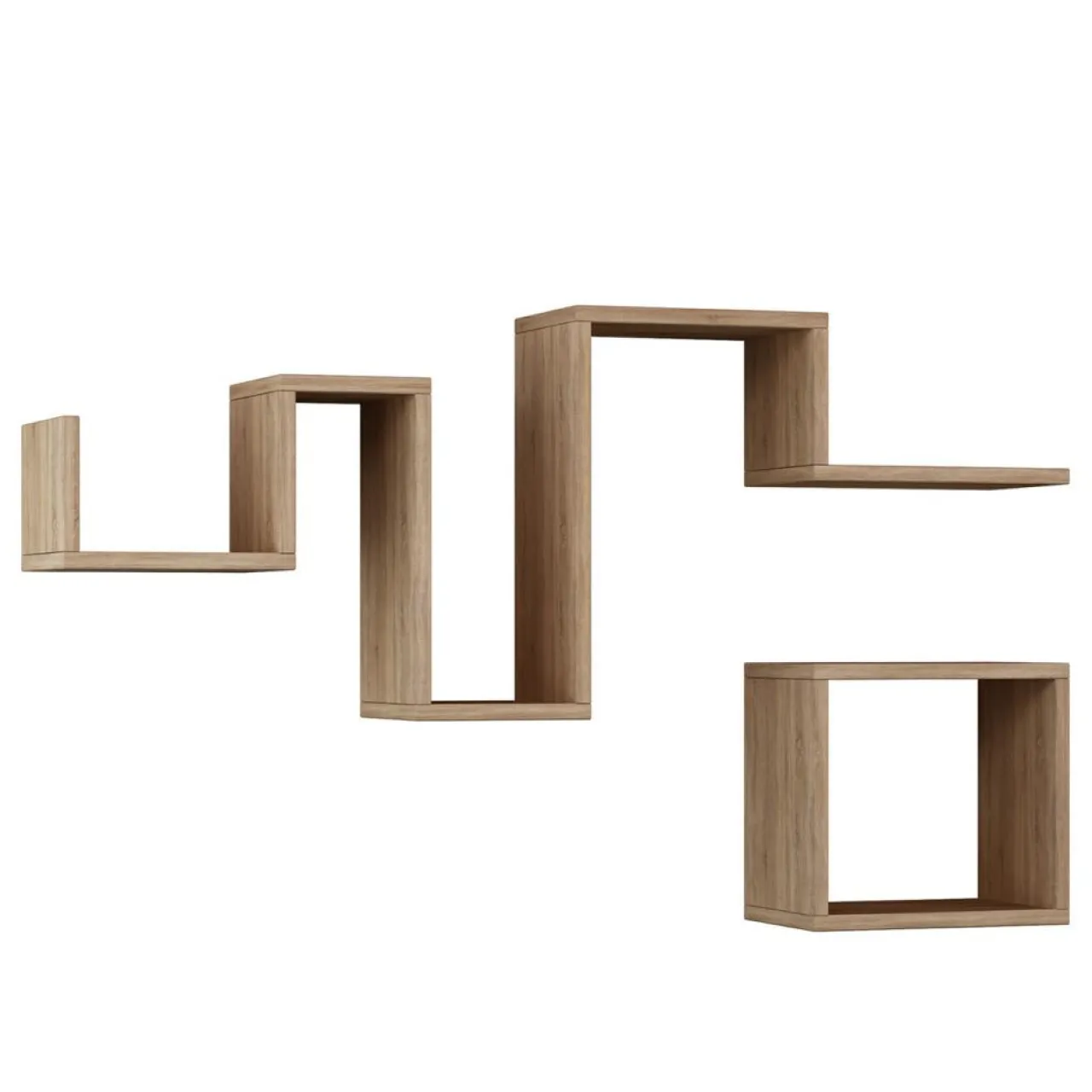 2 Étagères follow chêne - 48x116x48 cm