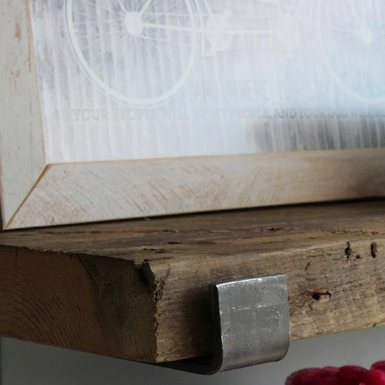 2 Étagères murales noyer noires - 60x16x14 cm