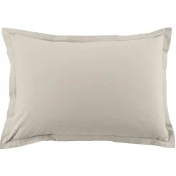 2 Taies d'oreiller en coton unies ivoires