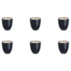 6 Tasses en Grès Iris blanc/ivoire - 15 cl