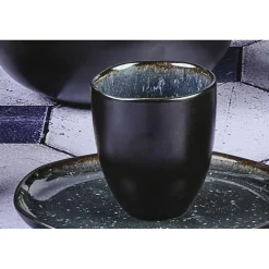6 Tasses en Grès Iris bleu foncé - 15 cl