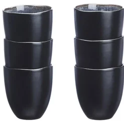 6 Tasses en Grès Iris bleu foncé - 15 cl