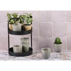 6 Tasses en Grès Stellar gris/anthracite - 15 cl