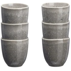 6 Tasses en Grès Stellar gris/anthracite - 15 cl