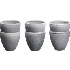 6 Tasses en Grès Stone gris clair - 15 cl