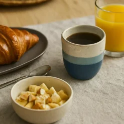 6 Tasses ExpressoRiga Bleu 11Cl En Grès