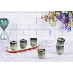 6 Tasses Genesis bleu/gris/kaki - 8 cl