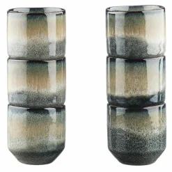 6 Tasses Genesis bleu/gris kaki - 15 cl