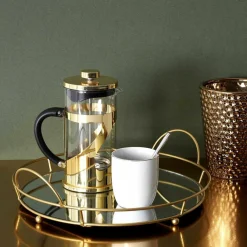 2 Tasses liseré blanc/doré - D.7.4x8.3 cm