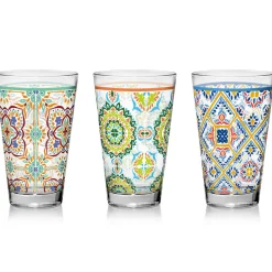 3 Verres à eau Valencia multicolores - 31cl
