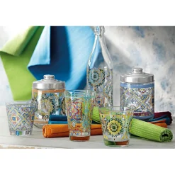 3 Verres à eau Valencia multicolores - 31cl