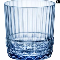6 Verres long drink America 20S bleus - 37 cl