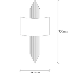 Applique murale 620 noire - 75x10x22 cm