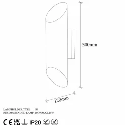 Applique murale Cut noire - D.8x12x30 cm