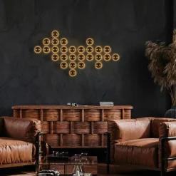 Applique murale Fungal dorée - D.16 cm