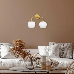 Applique murale Horn dorée - 91x25x49-129 cm