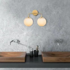 Applique murale Horn dorée - 91x25x49-129 cm