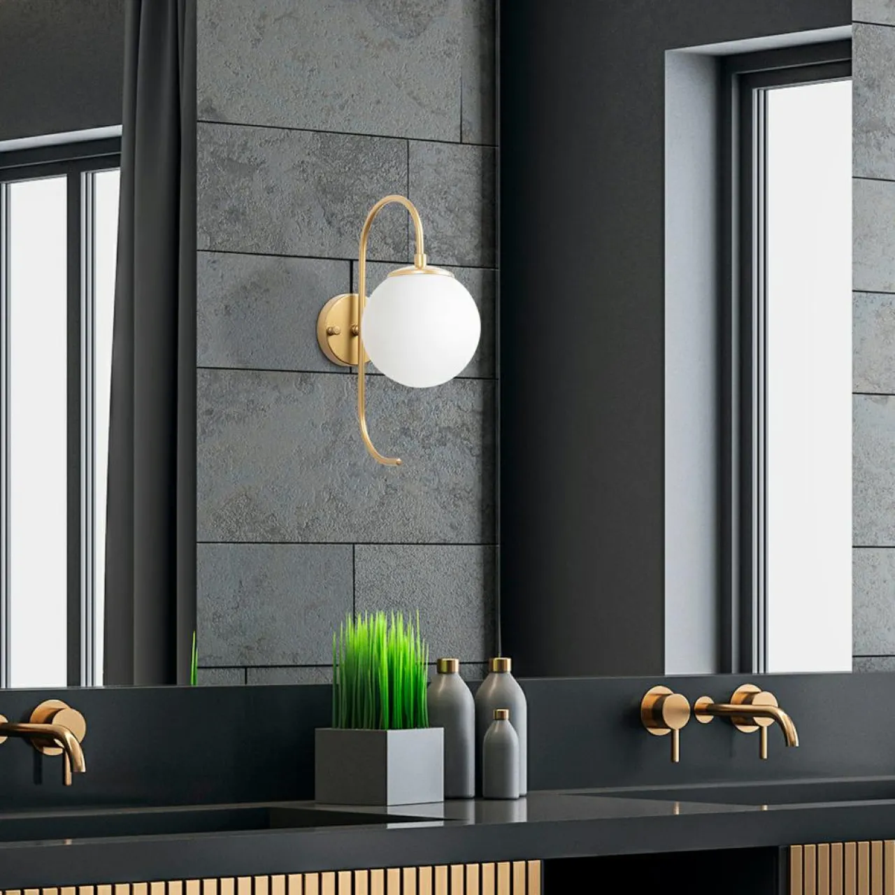 Applique murale Jewel dorée - 36 ccm