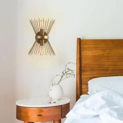 Applique murale Kirpi dorée - 23x16x33 cm