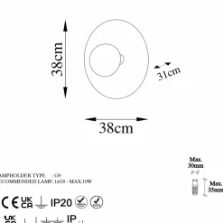 Applique murale Kurt bronze - D.38x31 cm