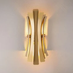 Applique murale Linea dorée - 17x16x48 cm