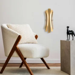 Applique murale Linea dorée - 17x16x48 cm