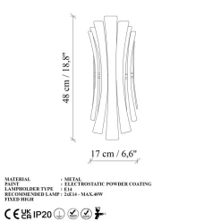Applique murale Linea dorée - 17x16x48 cm