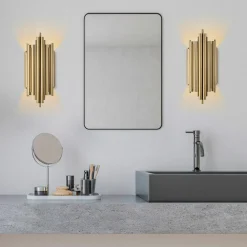 Applique murale Reis dorée - 18x40x8 cm