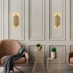 Applique murale Reis dorée - 18x40x8 cm