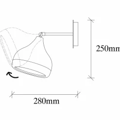 Applique Murale Yildo noir/cuivre - 17x28x28 cm