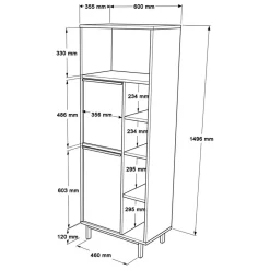 Armoire de salle de bains noyer/chêne - 74.8x161.6x35.5 cm