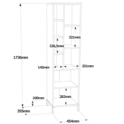 Armoire polyvalente blanche - 45x173.6x35.5 cm