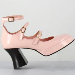 Babies en Cuir galan roses - Talon : 7.5cm