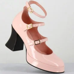 Babies en Cuir galan roses - Talon : 7.5cm