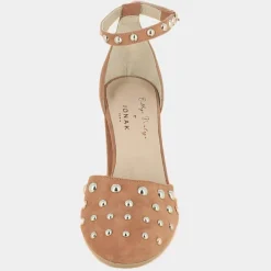 Babies en Velours de Cuir Siete roses - Talon 9 cm