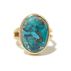 Bague Amelia Turquoise en laiton doré