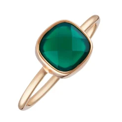 Bague Ella Agate en laiton doré