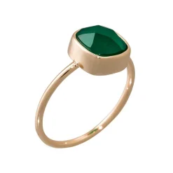 Bague Ella Agate en laiton doré