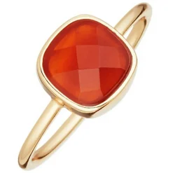 Bague Ella Agate en laiton doré