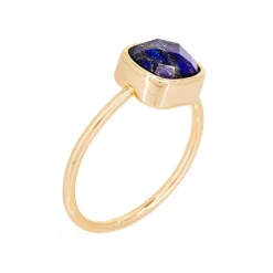 Bague Ella Lapis Lazuli en laiton doré