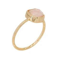 Bague Ella Quartz en laiton doré