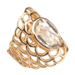 Bague Freida Améthyste en laiton doré